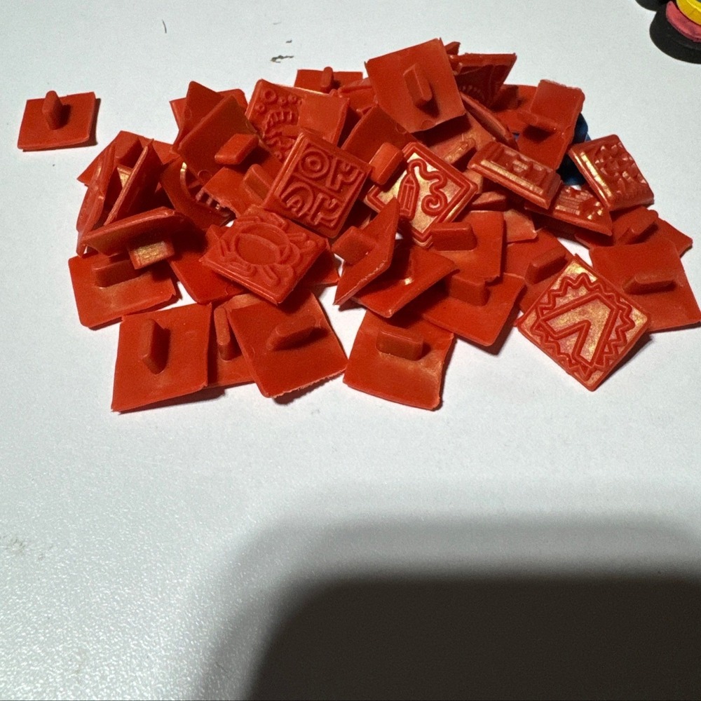 Fiskars Interchangeable Rubber Stamp Set Red Icons Symbols with Blue Base Lot - Picture 1 of 16